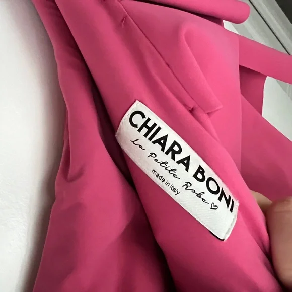 Chiara Boni Pink One Shoulder Ruffle Peplum Dress - Picture 7 of 9